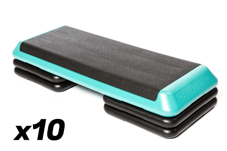 THE ORIGINAL STEP - TEAL WITH 4 STANDARD BLOCKS F1010W | Step Fitness